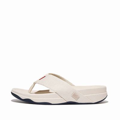 Beige Men's Fitflop SURFER Toe-Post Sandals | RN4078263