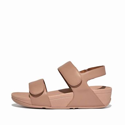 Beige Women's Fitflop LULU Adjustable Leather Sandals | BX2593067