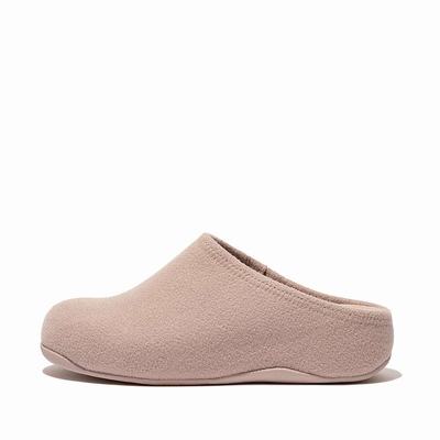 Beige Women's Fitflop SHUV Cushy Felt Clog Slippers | CU6935278