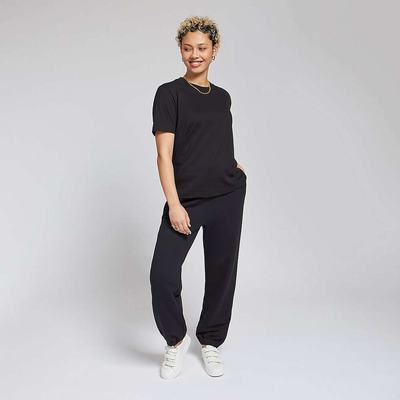 Black Women's Fitflop BASIC THREADS Crew T Shirt T Shirts | WJ8259143