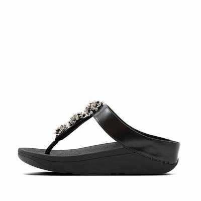 Black Women's Fitflop GALAXY Toe-Thongs Sandals | TL6720958