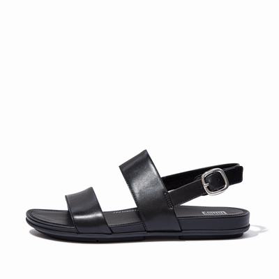 Black Women's Fitflop GRACIE Leather Back-Strap Sandals | XF5167943