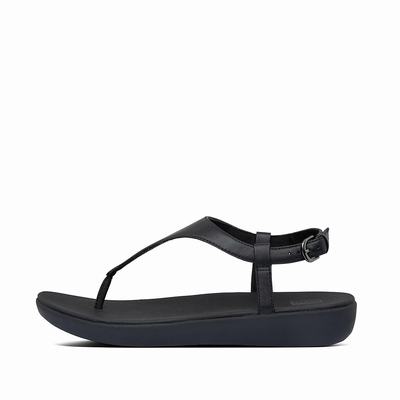 Black Women's Fitflop LAINEY Leather Back-Strap Sandals | BK0158632