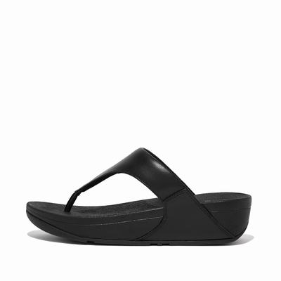 Black Women's Fitflop LULU Leather Toe-Post Sandals | SQ0167348