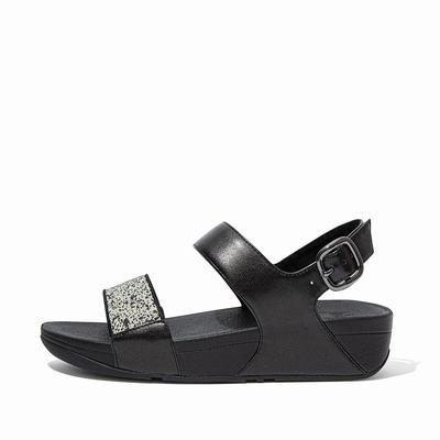 Black Women's Fitflop LULU Shimmer Back-Strap Sandals | HL0536917