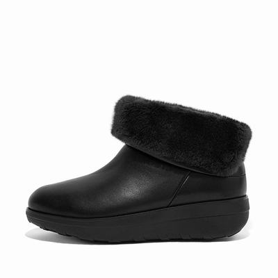 Black Women's Fitflop MUKLUK SHORTY Waterproof Shearling-Lined Ankle Boots | RH1089625