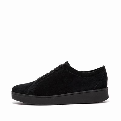 Black Women's Fitflop RALLY Suede Sneakers | KN8297046