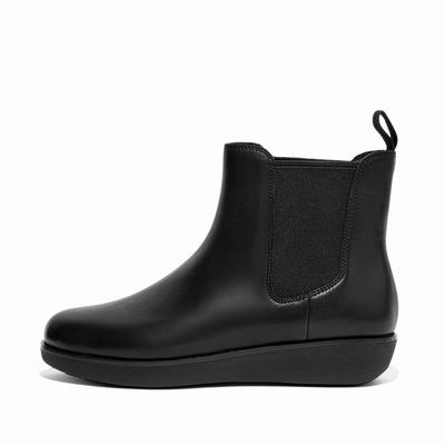 Black Women's Fitflop SUMI Waterproof Leather Chelsea Boots | QJ6574892