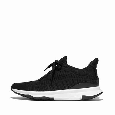 Black Women's Fitflop VITAMIN FFX Knit Sports Sneakers | YB8615902