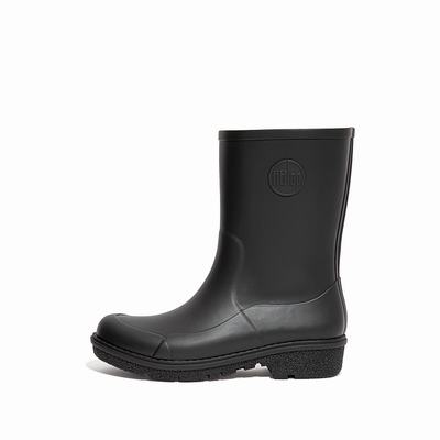 Black Women's Fitflop WONDERWELLY Short Rain Boots | PT0531498