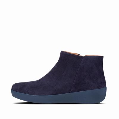 Blue Women's Fitflop SUMI Suede Ankle Boots | DS5640279