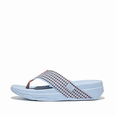 Blue Women's Fitflop SURFA Webbing Toe-Post Sandals | GS7934680