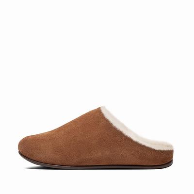 Brown Women's Fitflop CHRISSIE Shearling Suede Slippers | IE3906278