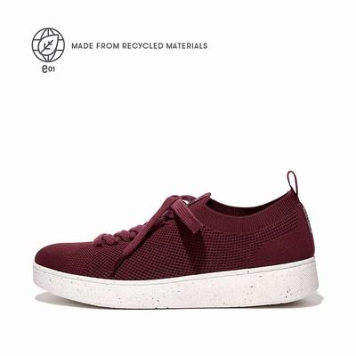 Burgundy Women's Fitflop RALLY E01 Multi-Knit Sneakers | IP3812675