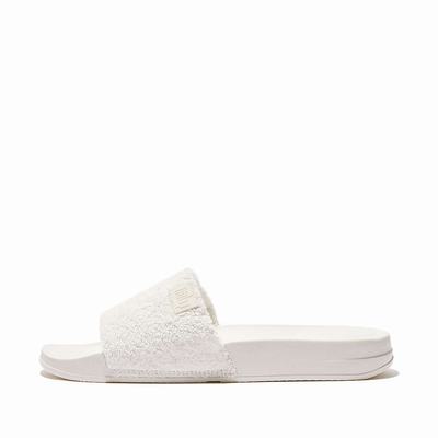 Cream Women's Fitflop IQUSHION Towelling Slides | WV3160589