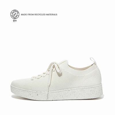 Cream Women's Fitflop RALLY E01 Multi-Knit Sneakers | FZ4581302