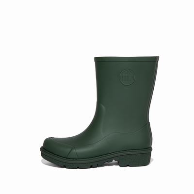 Deep Green Women's Fitflop WONDERWELLY Short Rain Boots | GN2485097