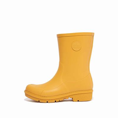 Flower Orange Women's Fitflop WONDERWELLY Short Rain Boots | AC0648125