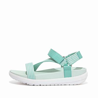 Green Women's Fitflop LOOSH Webbing Z-Strap Sandals | HC3547906