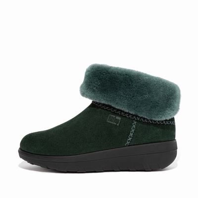 Green Women's Fitflop MUKLUK SHORTY Shearling-Lined Suede Ankle Boots | KA3465709