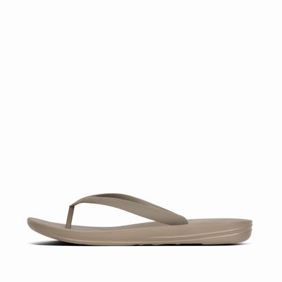 Grey Men's Fitflop IQUSHION Ergonomic Flip Flops | WT6702459