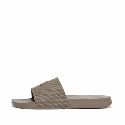 Grey Men's Fitflop IQUSHION Pool Slides | GE3490751