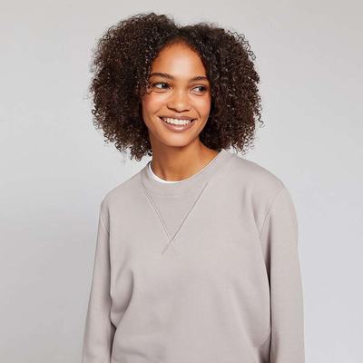 Grey Women's Fitflop BASIC THREADS Crew Sweatshirt | DR2651873