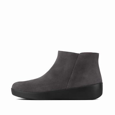 Grey Women's Fitflop SUMI Suede Ankle Boots | KE4062953