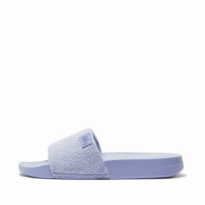 Lavender Women's Fitflop IQUSHION Towelling Slides | KP3467801