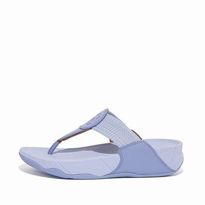 Lavender Women's Fitflop WALKSTAR Finestripe Toe-Post Sandals | RT2185637