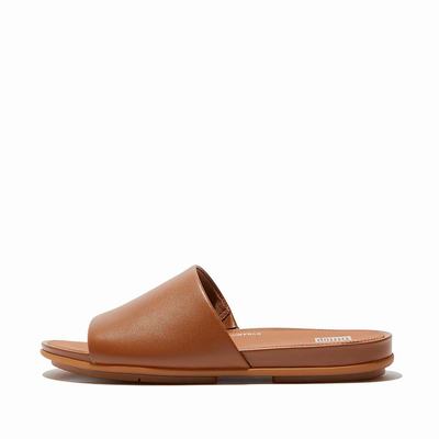 Light Brown Women's Fitflop GRACIE Leather Sandals | JS1324708