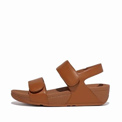 Light Brown Women's Fitflop LULU Adjustable Leather Sandals | TN9367158