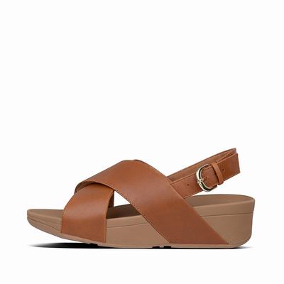 Light Brown Women's Fitflop LULU Leather Back-Strap Sandals | NV4061397