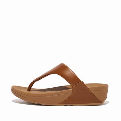 Light Brown Women's Fitflop LULU Leather Toe-Post Sandals | SP2476503