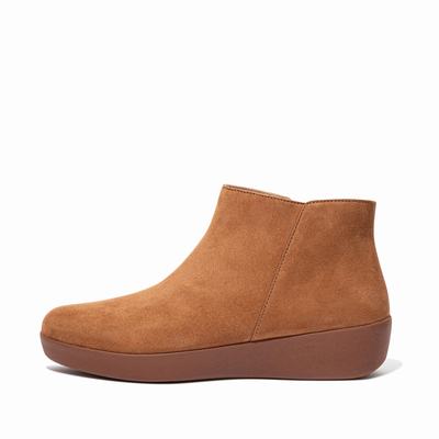 Light Brown Women's Fitflop SUMI Suede Ankle Boots | RC2715839