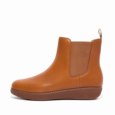 Light Brown Women's Fitflop SUMI Waterproof Leather Chelsea Boots | OL1720386