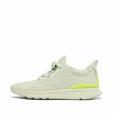 Mint/Yellow Women's Fitflop VITAMIN FFX Colour Pop Knit Sports Sneakers | DV3894652