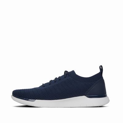 Navy Men's Fitflop FLEXKNIT Sneakers | GJ1798062