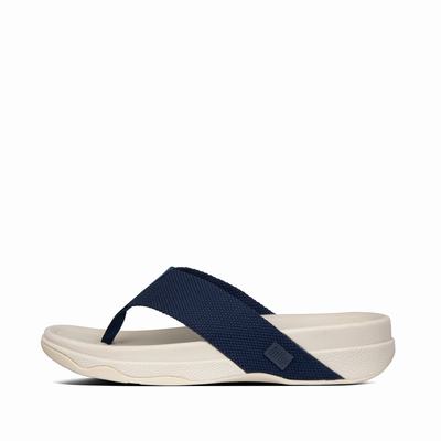 Navy Men's Fitflop SURFER Toe-Post Sandals | BX9068314