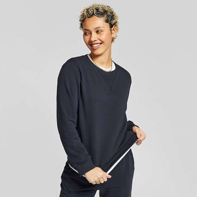 Navy Women's Fitflop BASIC THREADS Crew Sweatshirt | GJ4015768