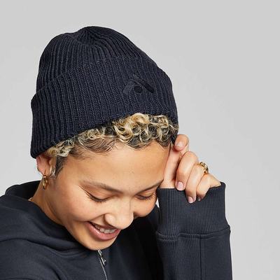 Navy Women's Fitflop BASIC THREADS Merino Wool Knit Beanie | YI5398247