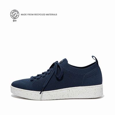 Navy Women's Fitflop RALLY E01 Multi-Knit Sneakers | KW0562391