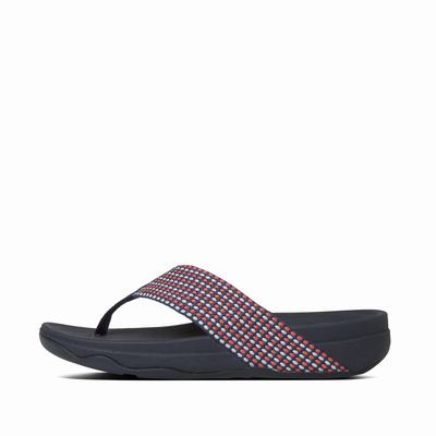 Navy Women's Fitflop SURFA Toe-Post Sandals | CG0275164