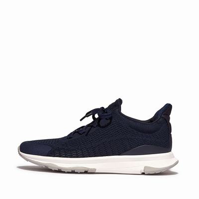 Navy Women's Fitflop VITAMIN FFX Knit Sports Sneakers | OP1036827