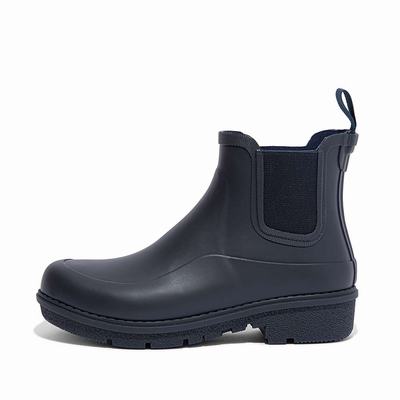 Navy Women's Fitflop WONDERWELLY Chelsea Rain Boots | UR8931457