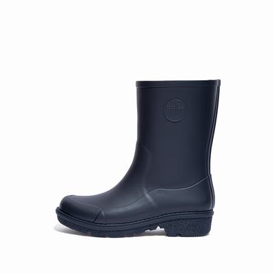 Navy Women's Fitflop WONDERWELLY Short Rain Boots | FB3187249