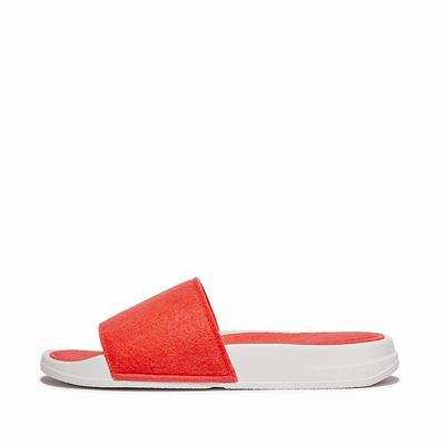 Orange Women's Fitflop IQUSHION E01 Neon Felt Slides | LU7648023