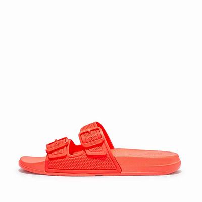 Orange Women's Fitflop IQUSHION Two-Bar Buckle Slides | GV5179204