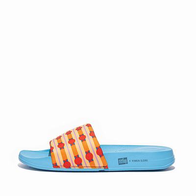 Orange Women's Fitflop IQUSHION X Yinka Ilori Water-Resistant Slides | XS1360478