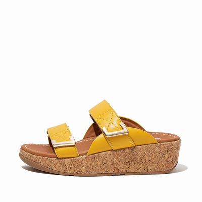 Orange Yellow Women's Fitflop REMI Adjustable Slides Sandals | OP8463109